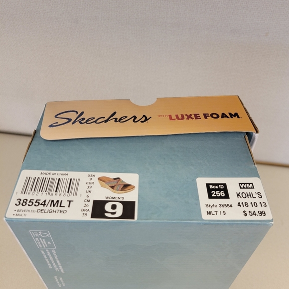 Skechers Luxe Foam Sandals Multi Color Size 9 - Picture 7 of 7